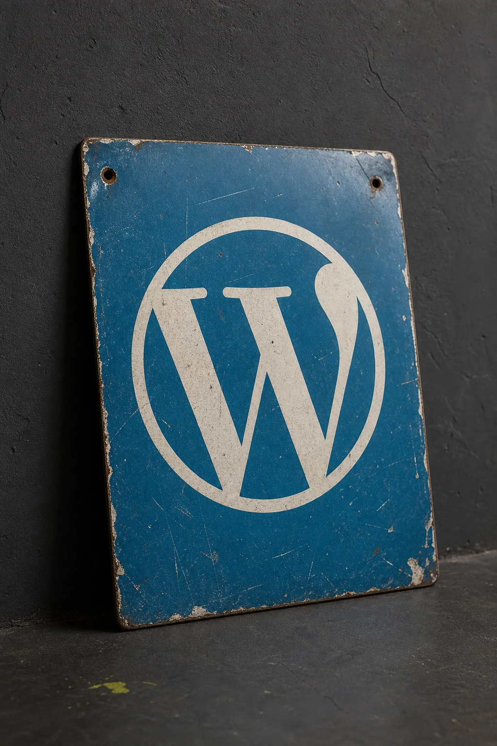 Altes und abgenutztes WordPress-Schild